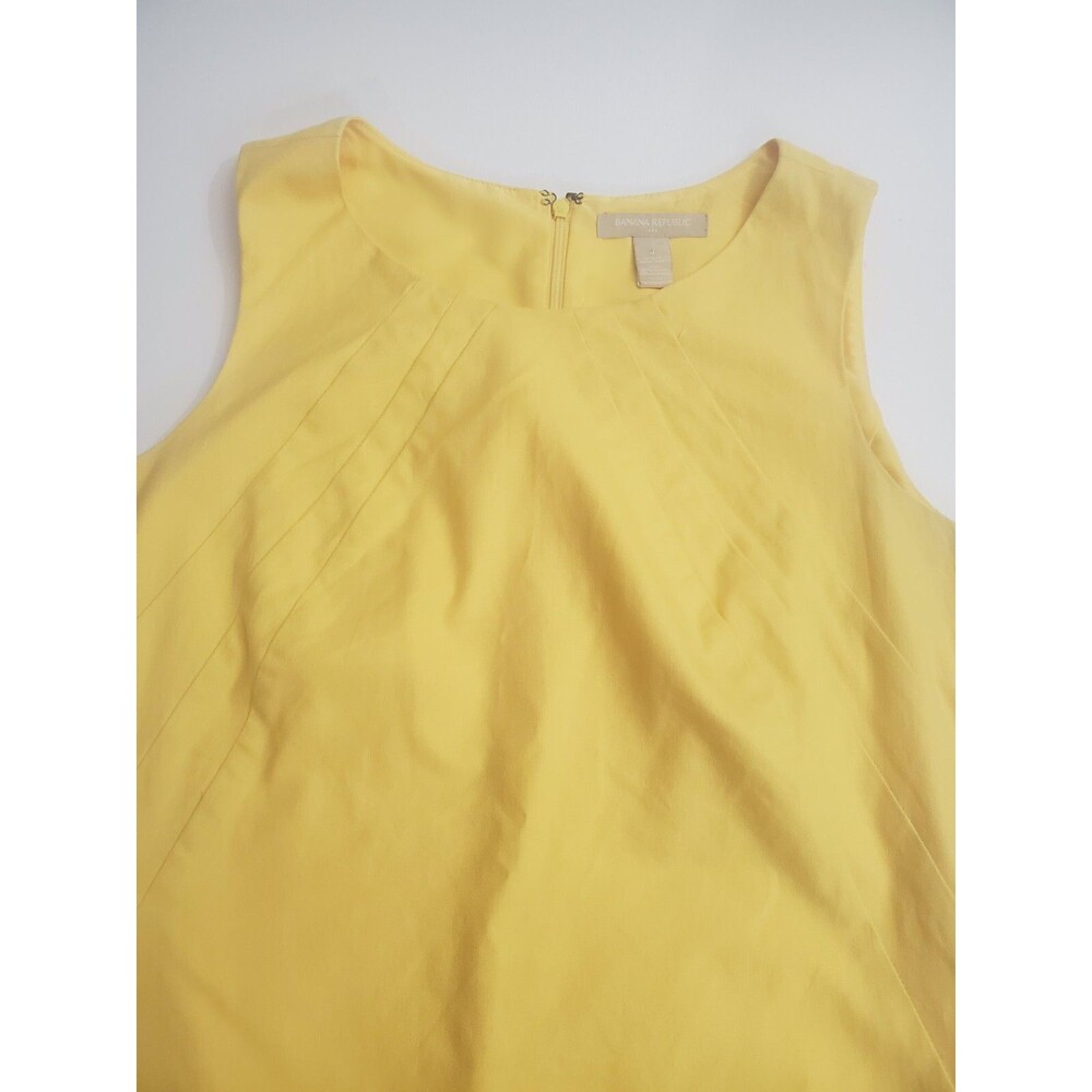 Banana Republic‎ Women's Sleeveless Zip Up Dress, Yellow, 4